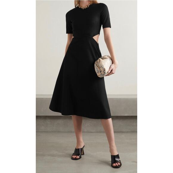 Rosetta Getty Cutout Stretch Jersey Midi Dress In Black - Picture 2 of 16